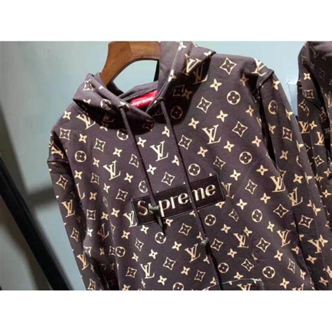 louis vuitton supreme hoodie brown|louis vuitton supreme red hoodie.